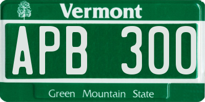 VT license plate APB300