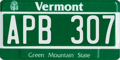 VT license plate APB307