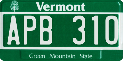 VT license plate APB310