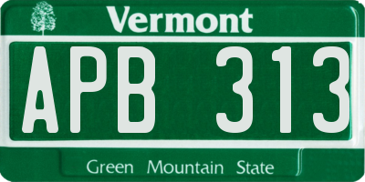 VT license plate APB313