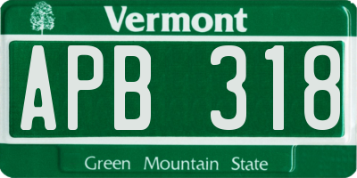 VT license plate APB318