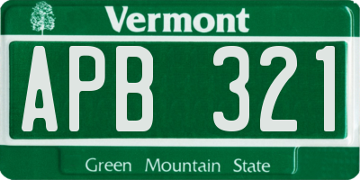 VT license plate APB321