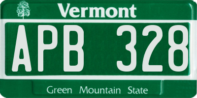 VT license plate APB328
