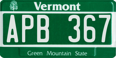 VT license plate APB367
