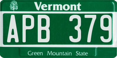 VT license plate APB379