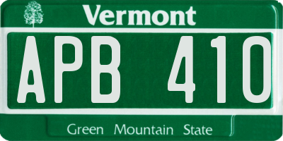 VT license plate APB410