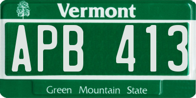 VT license plate APB413