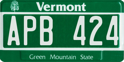 VT license plate APB424