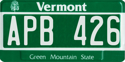 VT license plate APB426