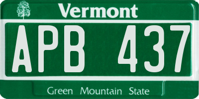 VT license plate APB437