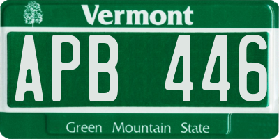 VT license plate APB446