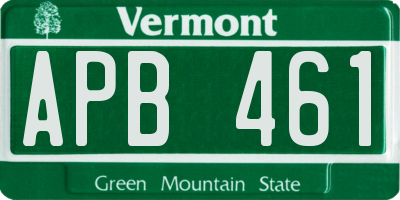 VT license plate APB461