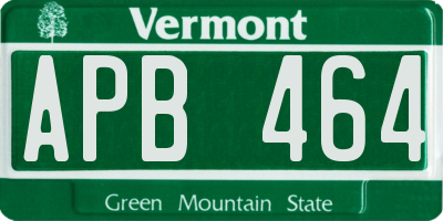 VT license plate APB464