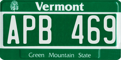 VT license plate APB469