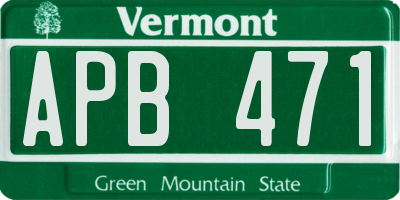 VT license plate APB471