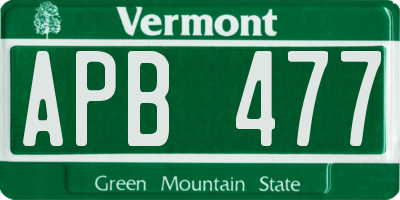 VT license plate APB477