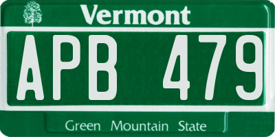 VT license plate APB479