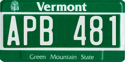 VT license plate APB481