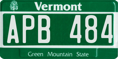 VT license plate APB484