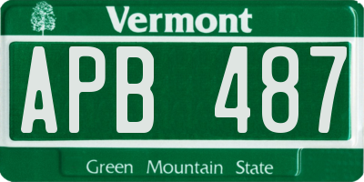 VT license plate APB487