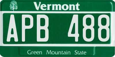 VT license plate APB488