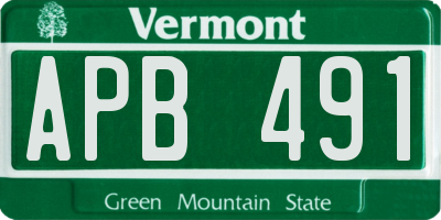 VT license plate APB491