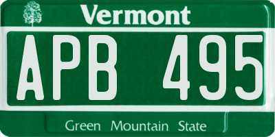 VT license plate APB495