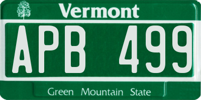 VT license plate APB499