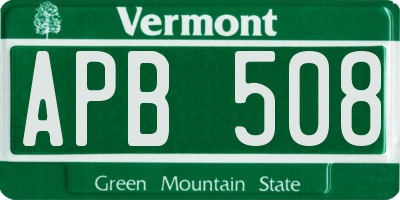 VT license plate APB508