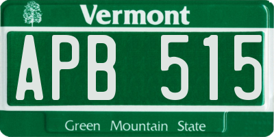 VT license plate APB515