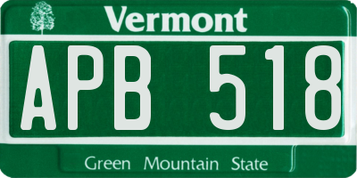 VT license plate APB518