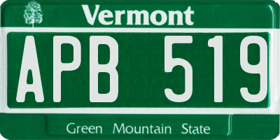 VT license plate APB519