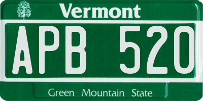 VT license plate APB520