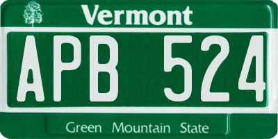 VT license plate APB524