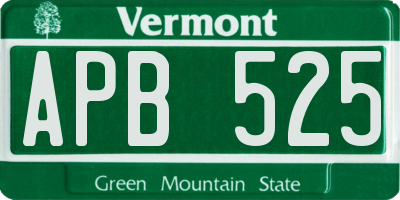 VT license plate APB525