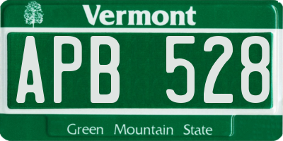 VT license plate APB528