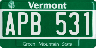 VT license plate APB531