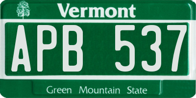 VT license plate APB537