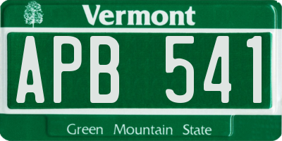 VT license plate APB541