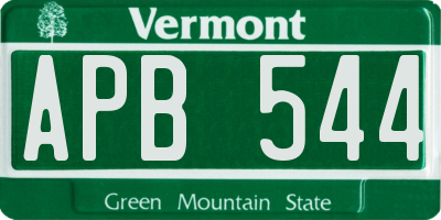 VT license plate APB544