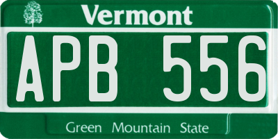 VT license plate APB556