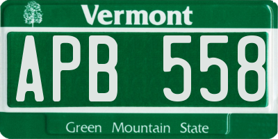 VT license plate APB558