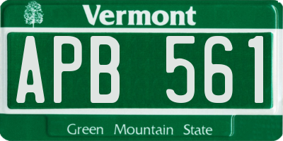VT license plate APB561