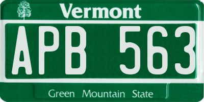 VT license plate APB563