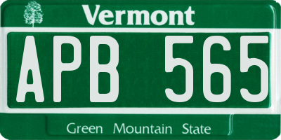 VT license plate APB565