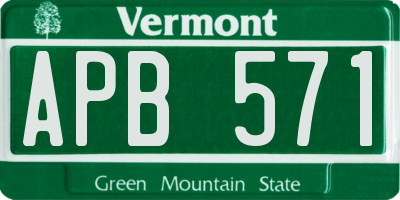 VT license plate APB571