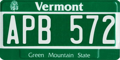 VT license plate APB572