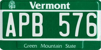 VT license plate APB576