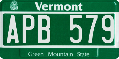 VT license plate APB579