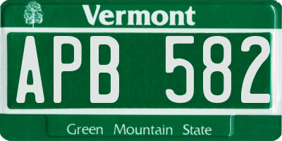 VT license plate APB582